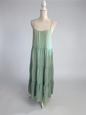 EASEL Green Tiered Maxi Dress Size Small Womens